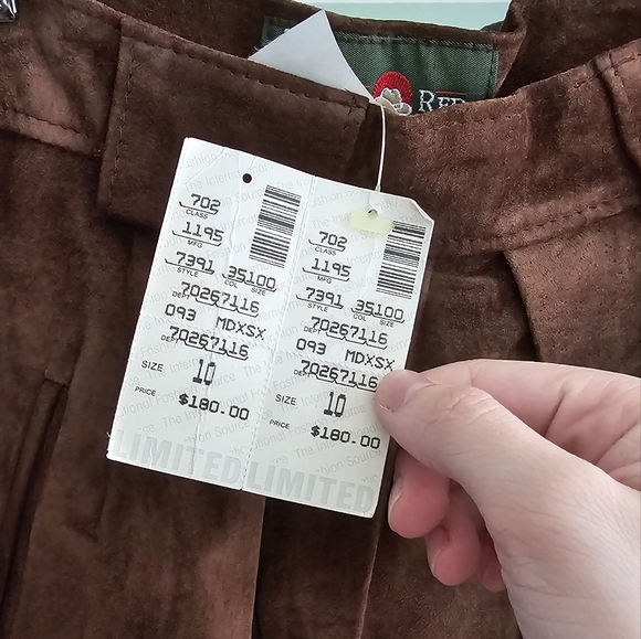 Vintage Outback Red Brown Pleated Leather Maxi Skirt Size 10 NEW - Picture 3 of 5